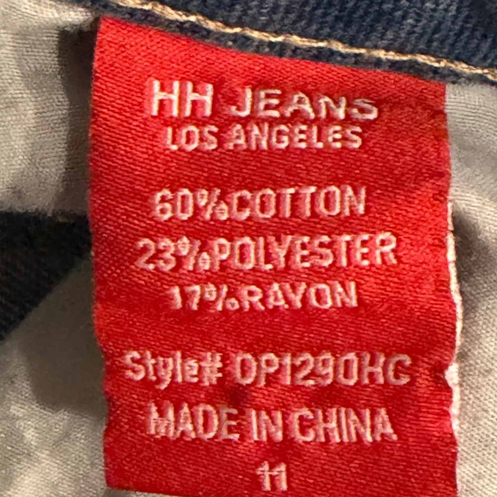 HH Los Angeles Blue Jeans Split Ankles 30x27.5 Flared Wide Baggy Barrel Stretchy - Picture 6 of 10